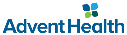 Advent Health logo. Audrey as July's woman next door
