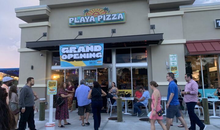 Playa Pizza Grand Opening sign
