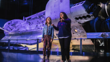 Joan Melendez Misner and young reporter Saoirse Elizabeth.