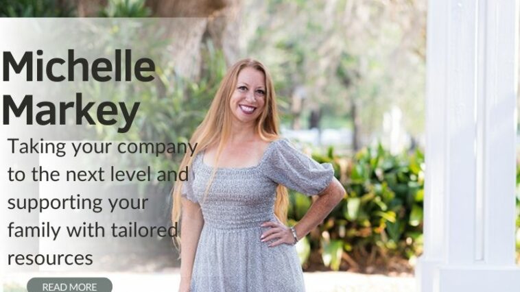 Photo of Michelle Markey, who helps businesses and nonprofits expand their digital reach and supports families with tailored needs.