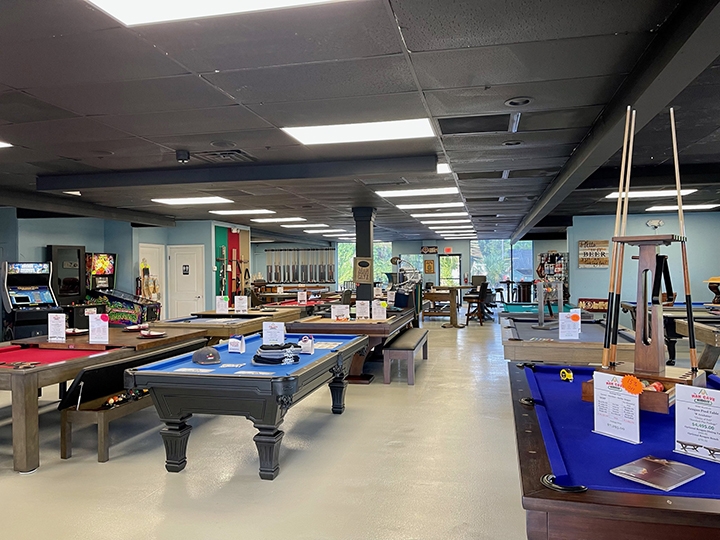 Photo of the inside of The Man Cave Warehouse store in Orlando. 