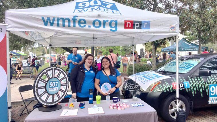 Two women tabling at an event