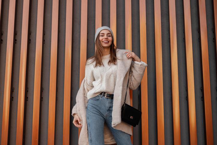 woman modeling winter fashion