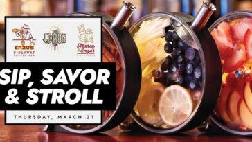 Sip, Savor & Stroll flyer taking place at Disney Springs.