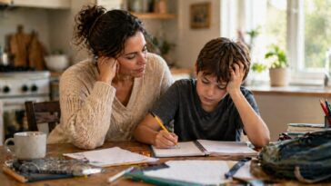 Mindy and Oliver studying