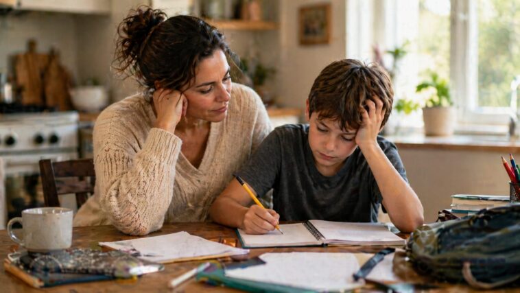 Mindy and Oliver studying