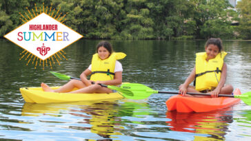 Two girls kayaking