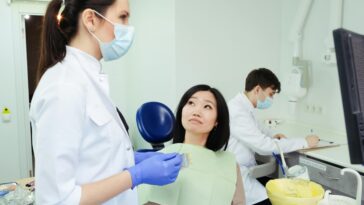 A child in an orthodontist consultation chair