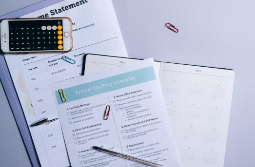 An American expat reviewing cross-border financial documents in Canada